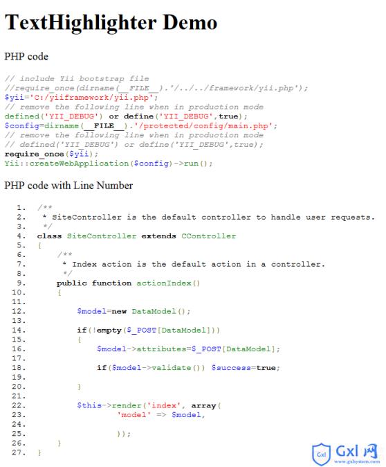 PHP开发框架YiiFramework教程(18)UI组件TextHighlighter示例 - 文章图片