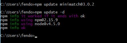 NPM 安装cordova时警告:npm WARN deprecated minimatch@2.0.10: Please update to minimatch 3.0.2 or higher to - 文章图片