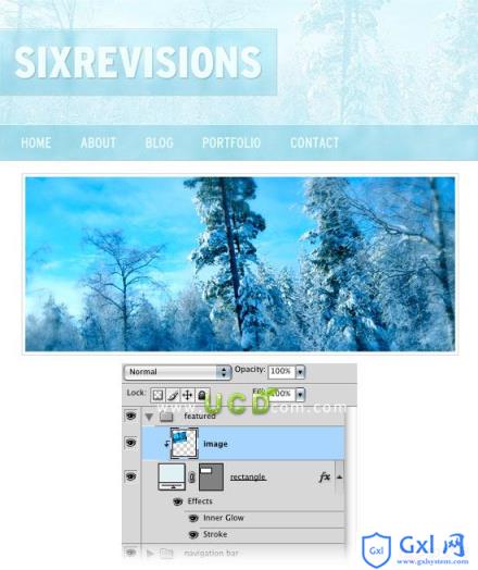 Photoshop绘制冬季气息风格网站首页 - 文章图片