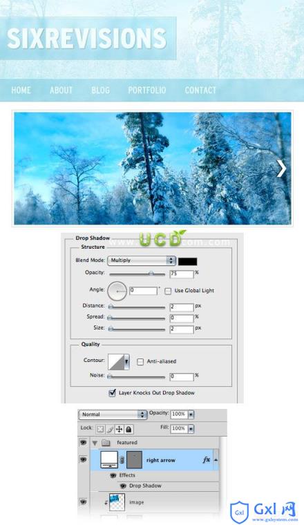 Photoshop绘制冬季气息风格网站首页 - 文章图片