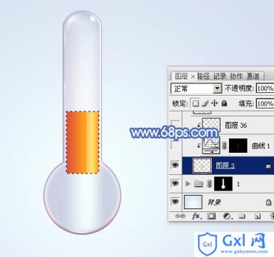 Photoshop设计制作出一个精致的玻璃温度计图标 - 文章图片
