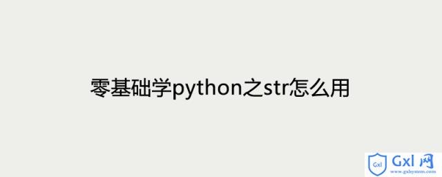 零基础学python之str怎么用 - 文章图片
