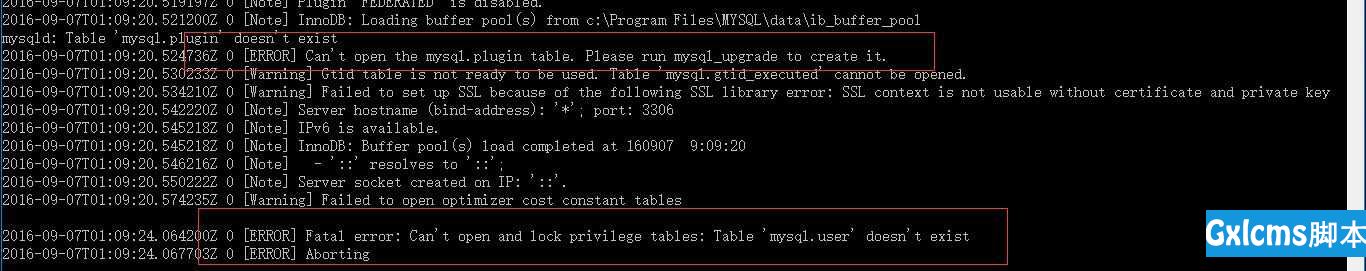 mysql安转过程中出现的问题！ Fatal error: Can't open and lock privilege tables: Table 'mysql.user' doesn't exis - 文章图片