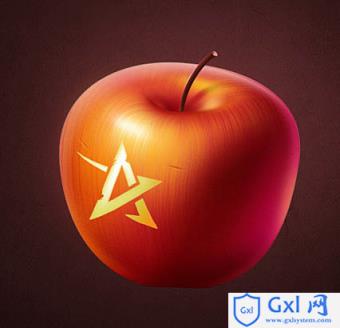 Photoshop设计绘制纹路非常细腻的红苹果及水果刀 - 文章图片