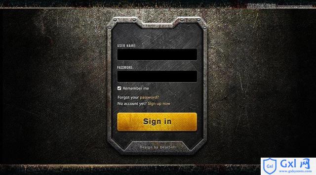 Photoshop制作颓废质感的游戏网页登陆框 - 文章图片