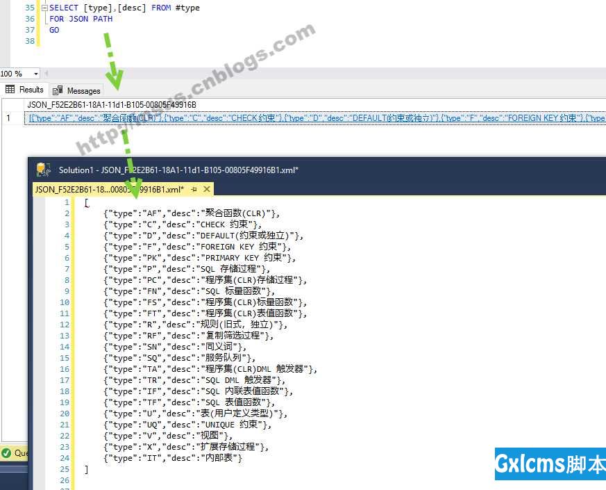 在SQL中直接把查询结果转换为JSON数据 - 文章图片