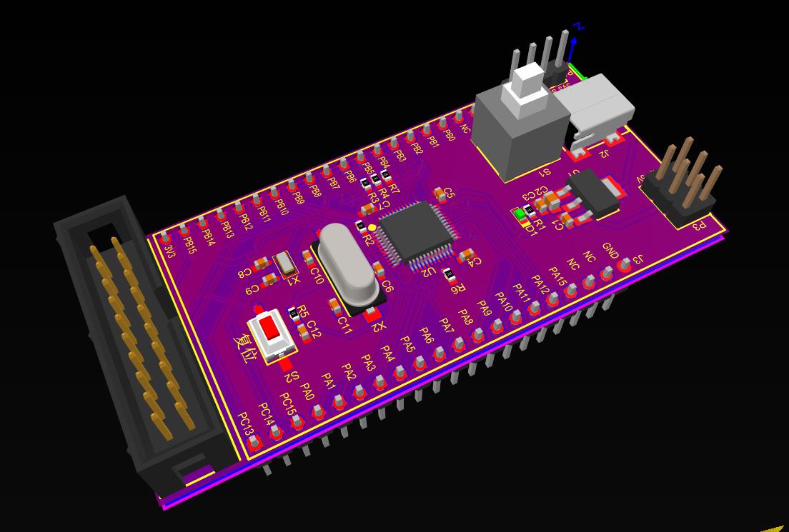 基于STM32单片机三色全彩RGB LED灯控制系统 原理图PCB程序设计 - 文章图片