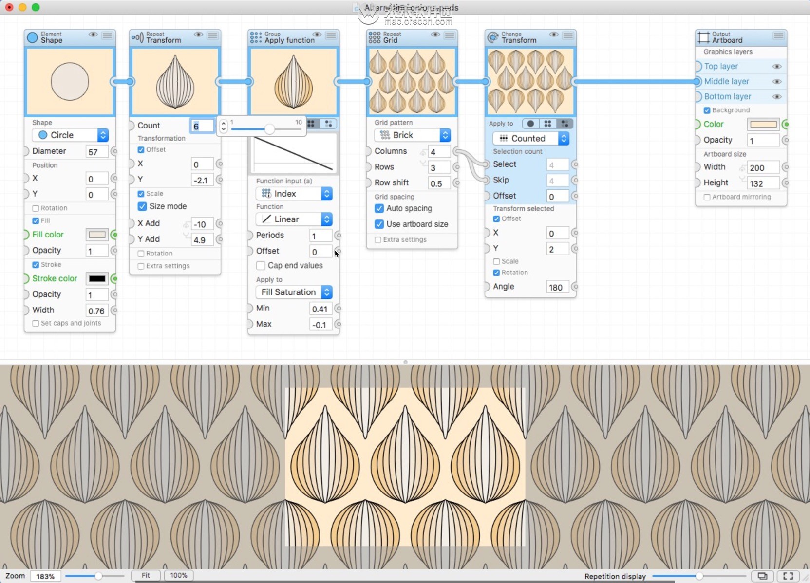 专为Mac用户设计的创建图形模式软件：Patternodes 2.4.4 - 文章图片