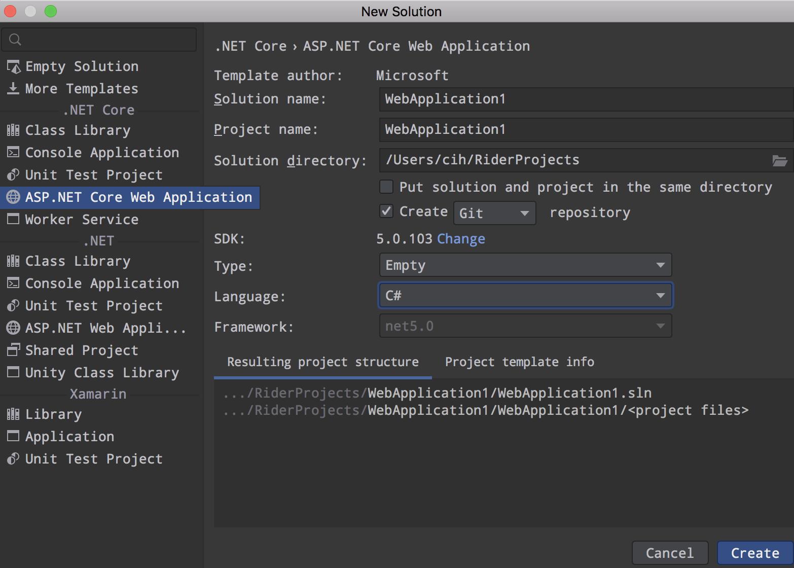 Intern Day2 - Mac下在Rider新建ASP.NET Core项目 - 文章图片
