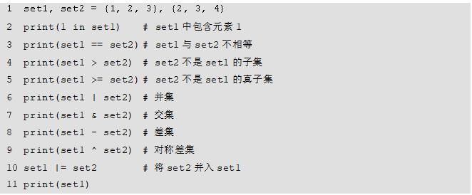 python程序中集合的常用操作 - 文章图片