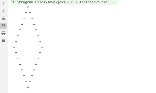 Java利用循环打印菱形、空心菱形 - 文章图片