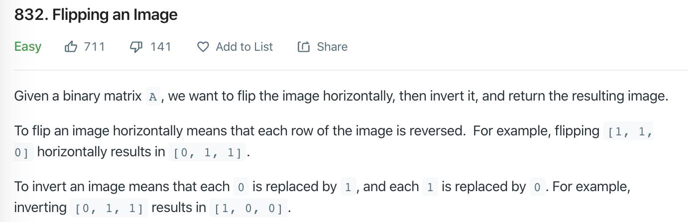 LeetCode-832 Flipping an Image Solution (with Java) - 文章图片