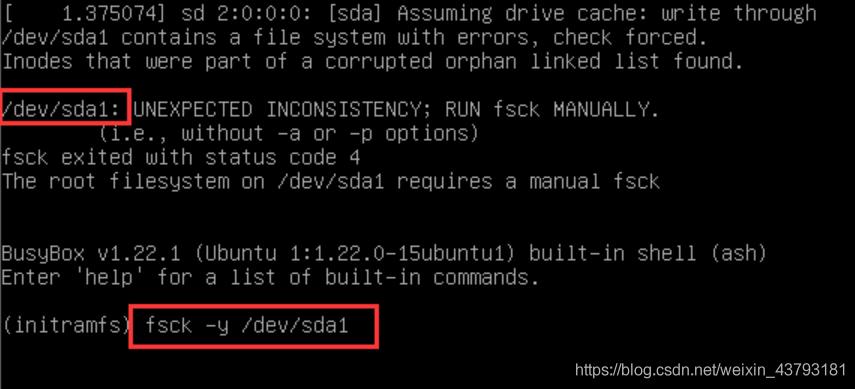 虚拟机Ubuntu系统重启出现initramfs的解决办法 - 文章图片