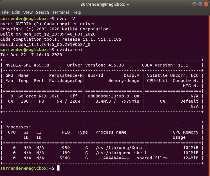 ubuntu18LTS+RTX3070+cuda11.1+cuDNN8.0.4+pytorch1.7 - 文章图片