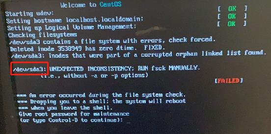 Linux系统启动文件系统损坏修复实例 - 文章图片