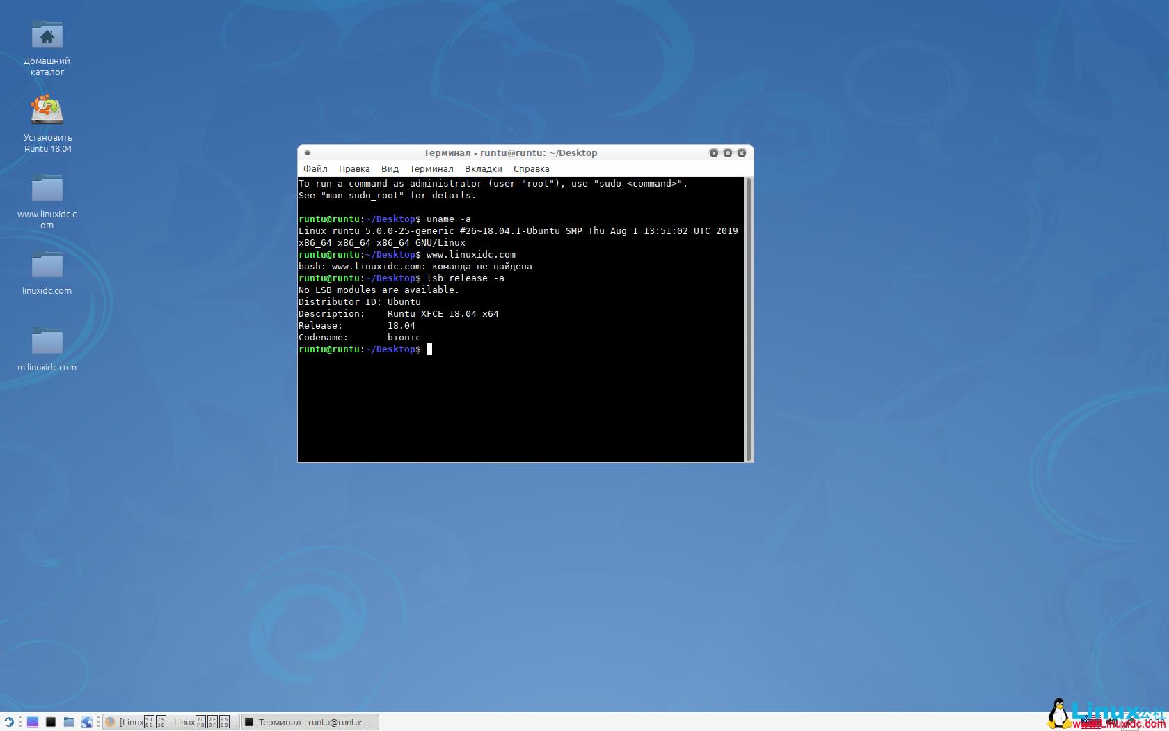 俄语桌面Linux发行版Runtu 18.04.3 正式发布 - 文章图片