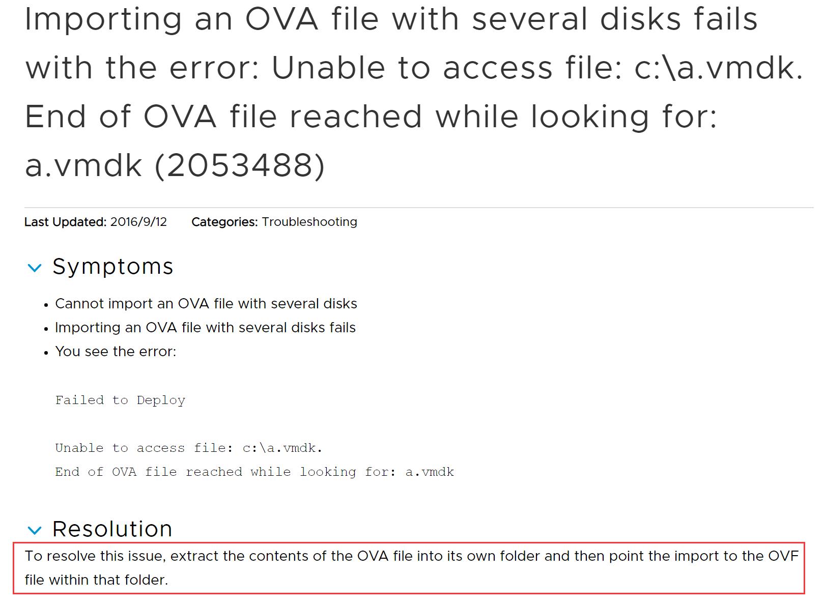 VMware导入OVA报错：Unable to access file: c:\a.vmdk. - 文章图片