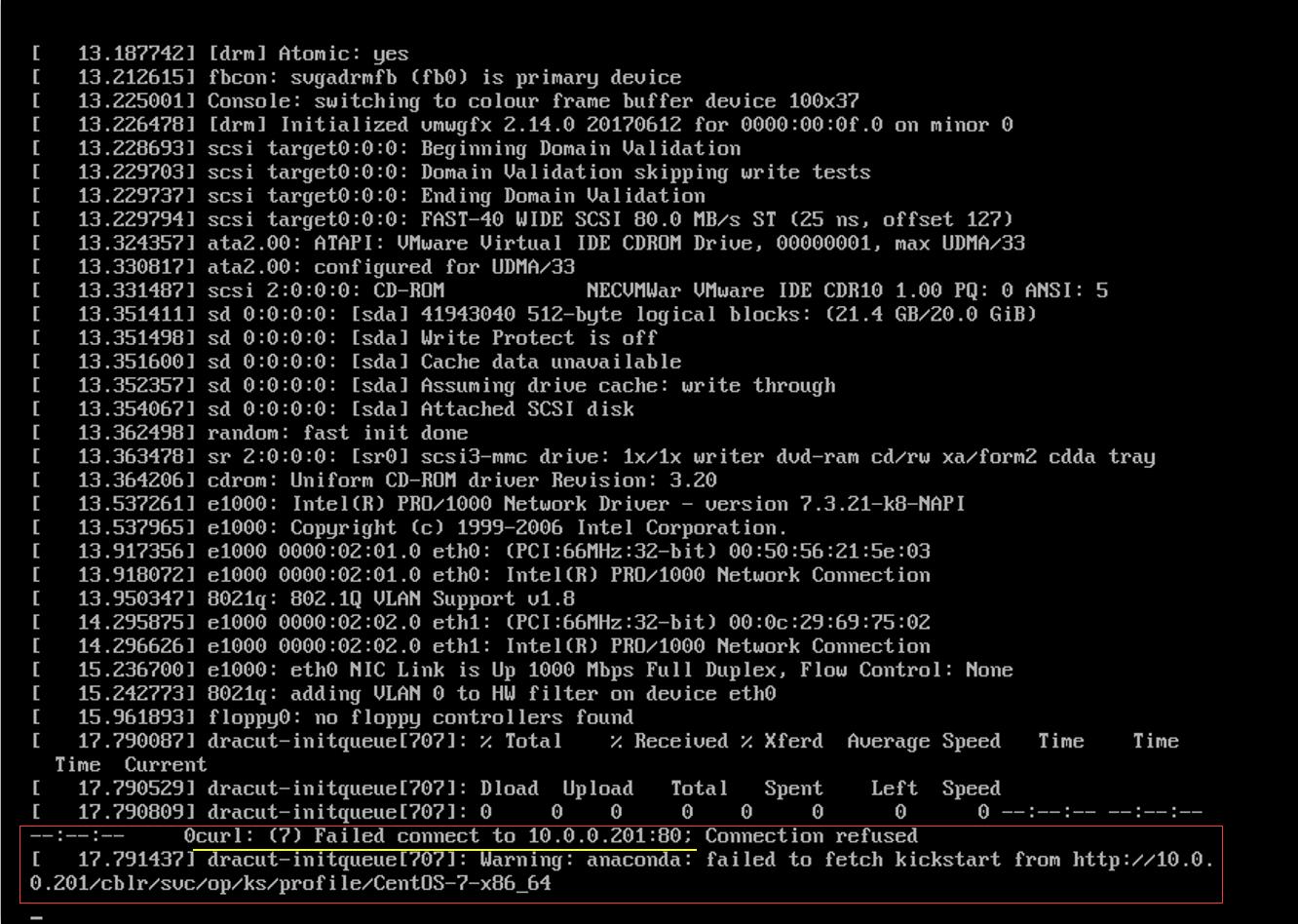 Cobbler安装Linux系统时报错 curl：（7）Failed connect to 10.0.0.201:80；Connection refused - 文章图片