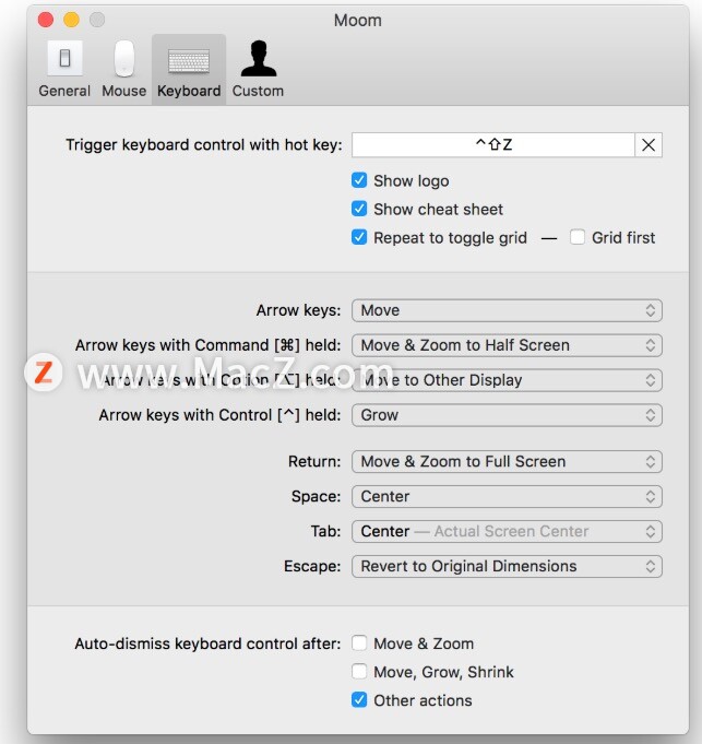 苹果Mac窗口整理、排列、缩放工具：Moom - 文章图片