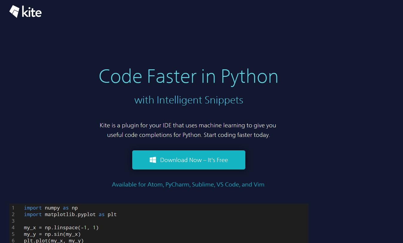 Python Kite 使用教程 轻量级代码提示 - 文章图片