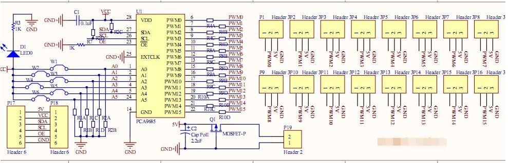 nRF52832-Bluefruit52学习之MicroPython开发（6）-- 16路PWM驱动PCA9685（I2C） - 文章图片