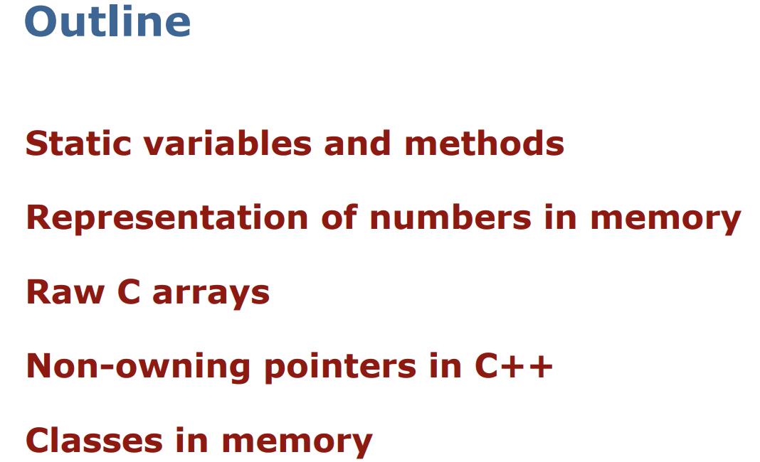 Modern C++ Course [Lecture 6] {Static, Numbers in memory, Raw C arrays, Non-owning pointers, Classes - 文章图片