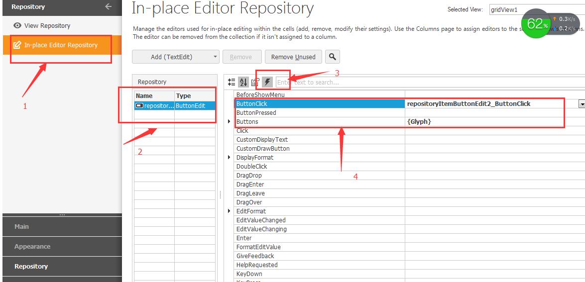 c# Winform GridControl 给列自动生成快捷操作按钮 - 文章图片