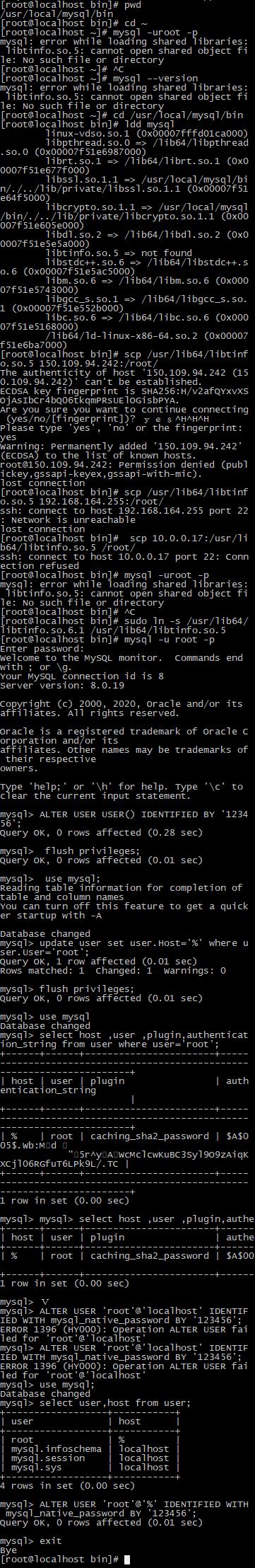 关于linux ping百度 以及mysql缺失libtinfo.so.5 无法登录 远程连接mysql出现的2058异常的解决 - 文章图片