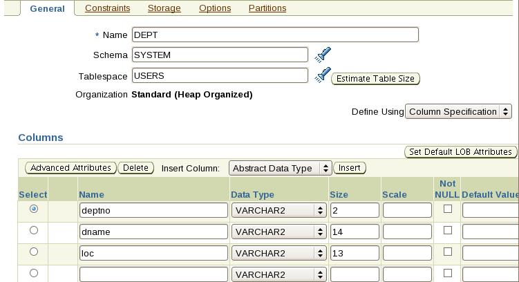 Oracle11g中数据库表、索引、视图、同义词的管理（使用OEM工具）(一) - 文章图片