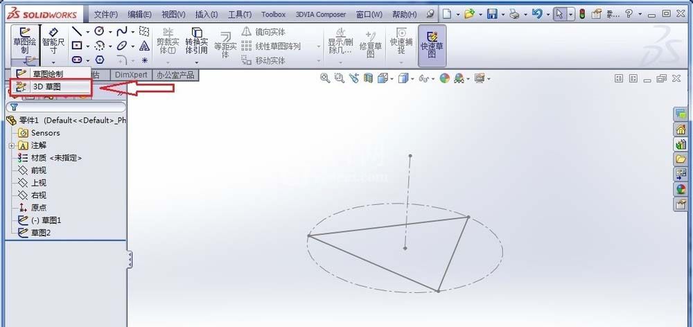 SolidWorks做出正四面体模型的详细操作截图