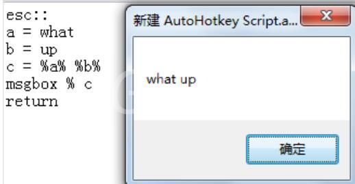 AutoHotkey连接字符串的操作步骤截图